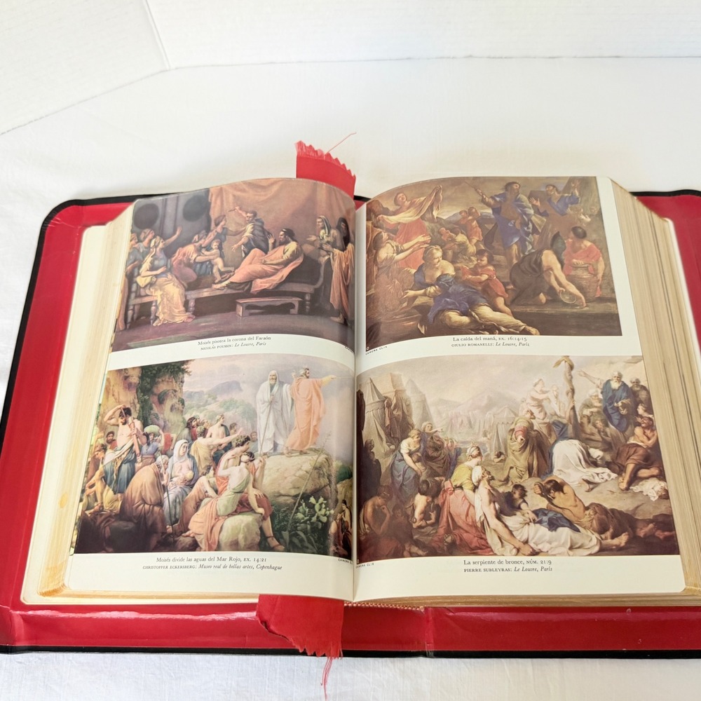 Libros Basicos Sagrada Biblia Spanish Family Bible Black Gold 1974 Good Catholic - Picture 11 of 16